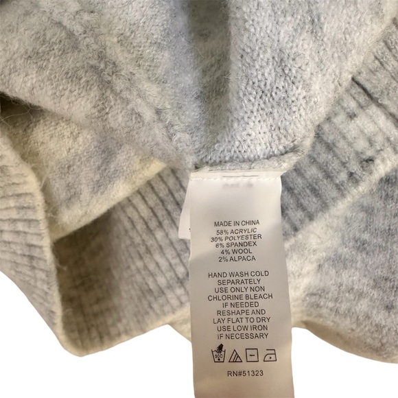 Vince Camuto Women’s MED Light Heather Gray Wool Blend Mock Neck Sweater - Picture 5 of 9